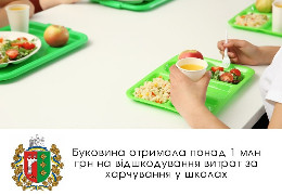 Буковина отримала більше мільйона гривень на відшкодування витрат за харчування у школах